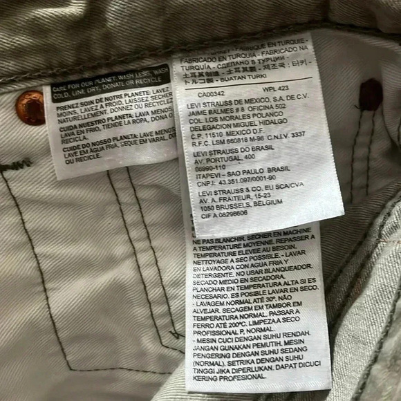 [W36L32]Levi’s 501  Dusty Green Straight Jeans - Picture 4 of 10